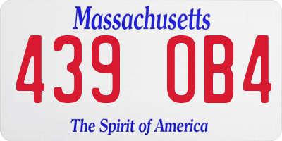 MA license plate 439OB4