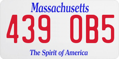 MA license plate 439OB5