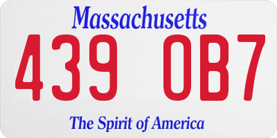MA license plate 439OB7