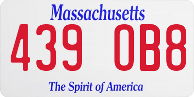 MA license plate 439OB8
