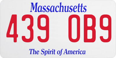 MA license plate 439OB9