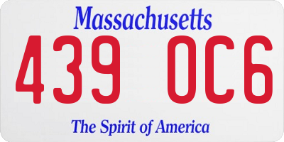 MA license plate 439OC6