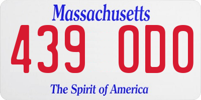 MA license plate 439OD0