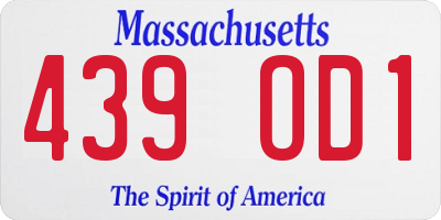 MA license plate 439OD1