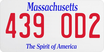 MA license plate 439OD2