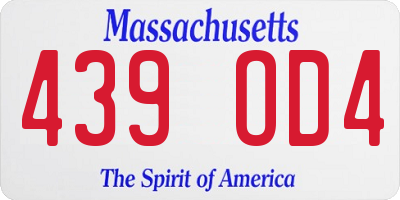 MA license plate 439OD4