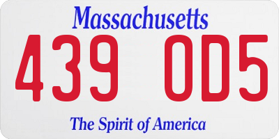 MA license plate 439OD5