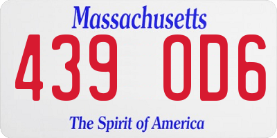 MA license plate 439OD6
