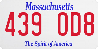 MA license plate 439OD8