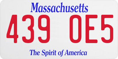 MA license plate 439OE5