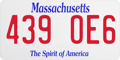 MA license plate 439OE6