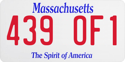 MA license plate 439OF1