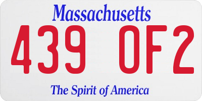 MA license plate 439OF2