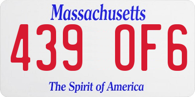 MA license plate 439OF6