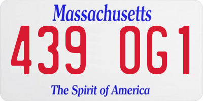 MA license plate 439OG1