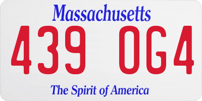 MA license plate 439OG4