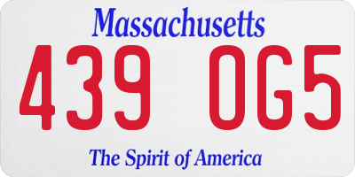 MA license plate 439OG5