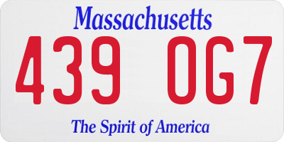 MA license plate 439OG7