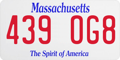 MA license plate 439OG8