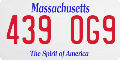 MA license plate 439OG9