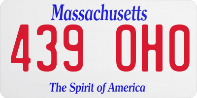 MA license plate 439OH0