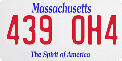 MA license plate 439OH4