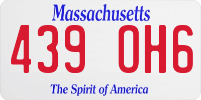MA license plate 439OH6