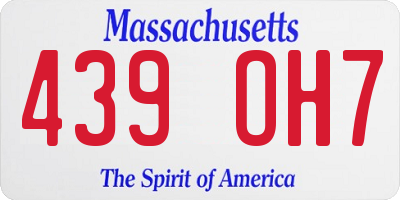 MA license plate 439OH7
