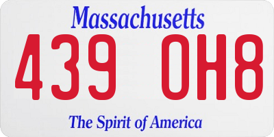 MA license plate 439OH8