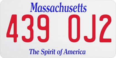 MA license plate 439OJ2