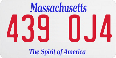 MA license plate 439OJ4
