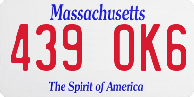 MA license plate 439OK6
