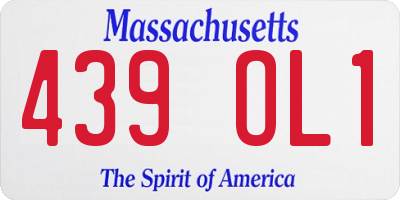 MA license plate 439OL1