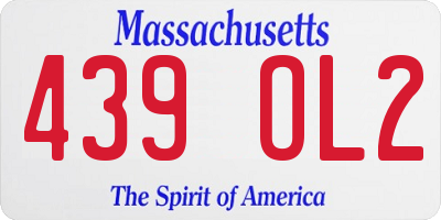 MA license plate 439OL2
