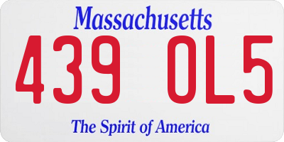 MA license plate 439OL5