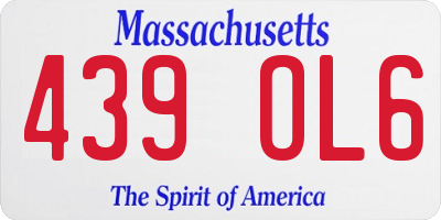 MA license plate 439OL6