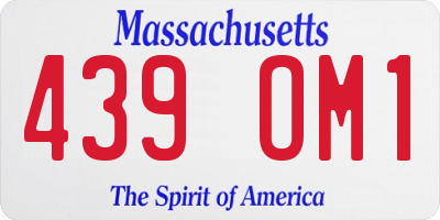 MA license plate 439OM1