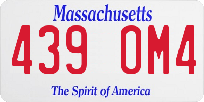 MA license plate 439OM4