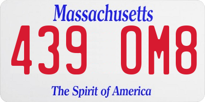 MA license plate 439OM8