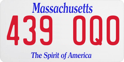 MA license plate 439OQ0