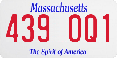 MA license plate 439OQ1