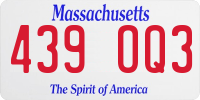 MA license plate 439OQ3