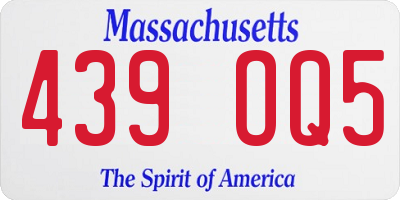 MA license plate 439OQ5