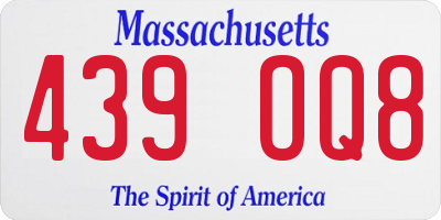 MA license plate 439OQ8