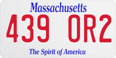MA license plate 439OR2