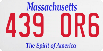MA license plate 439OR6