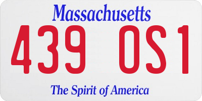 MA license plate 439OS1