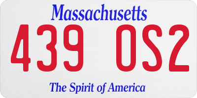 MA license plate 439OS2