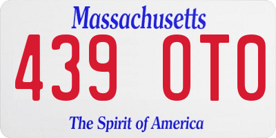 MA license plate 439OT0