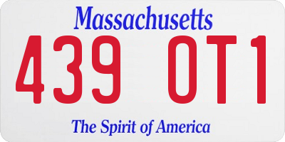 MA license plate 439OT1